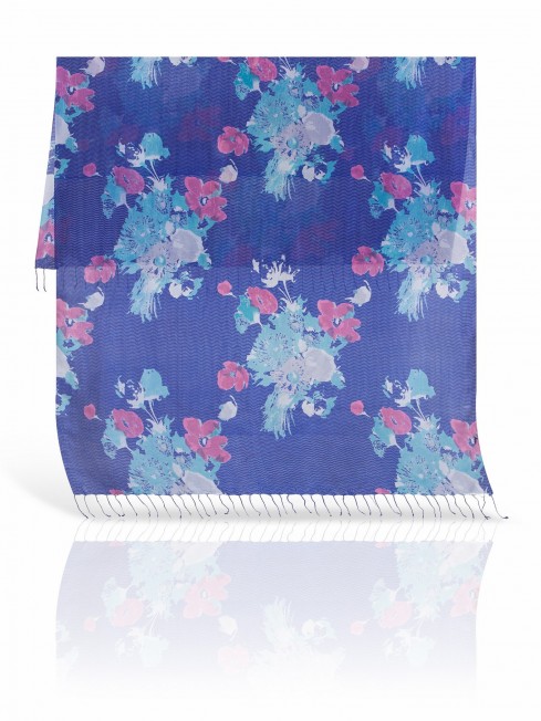 Палантин Женский S30-BRUSH.FLOWER/NAVY